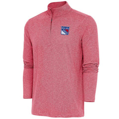 New York Rangers Antigua Hunk Quarter-Zip Pullover Top - Heather Red - NHL 200640719
