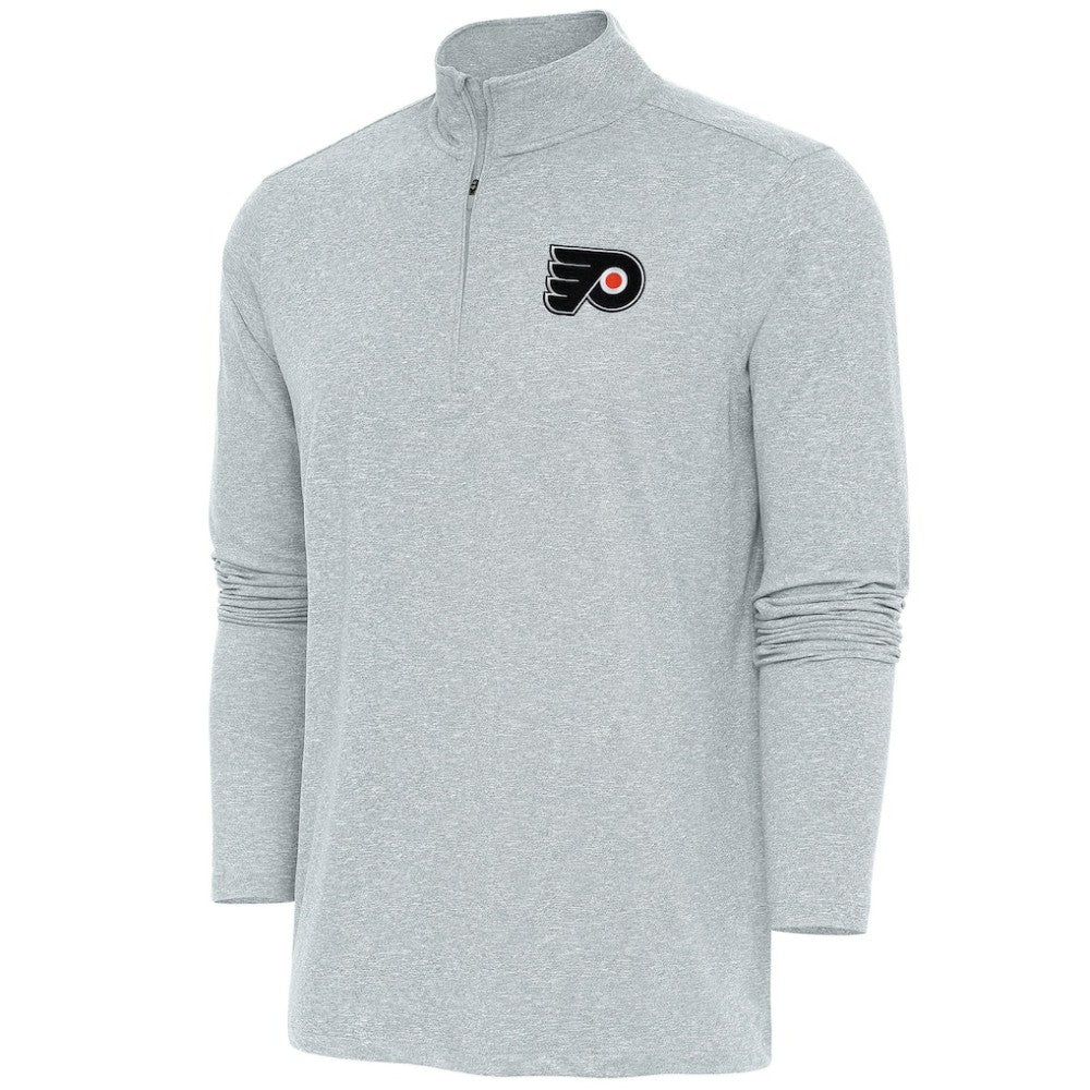 Philadelphia Flyers Antigua Hunk Quarter-Zip Pullover Top - Heather Gray - NHL 200640741