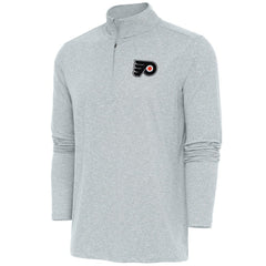 Philadelphia Flyers Antigua Hunk Quarter-Zip Pullover Top - Heather Gray - NHL 200640741