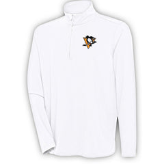 Pittsburgh Penguins Antigua Hunk Quarter-Zip Pullover Top - White - NHL 200640742