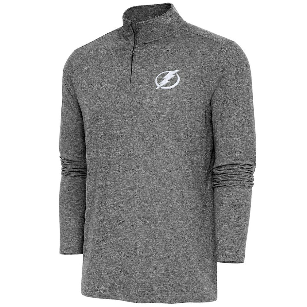 Tampa Bay Lightning Antigua Hunk Quarter-Zip Pullover Top - Heather Black - NHL 200640759