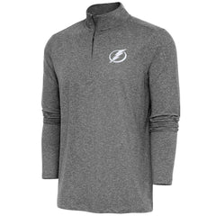 Tampa Bay Lightning Antigua Hunk Quarter-Zip Pullover Top - Heather Black - NHL 200640759