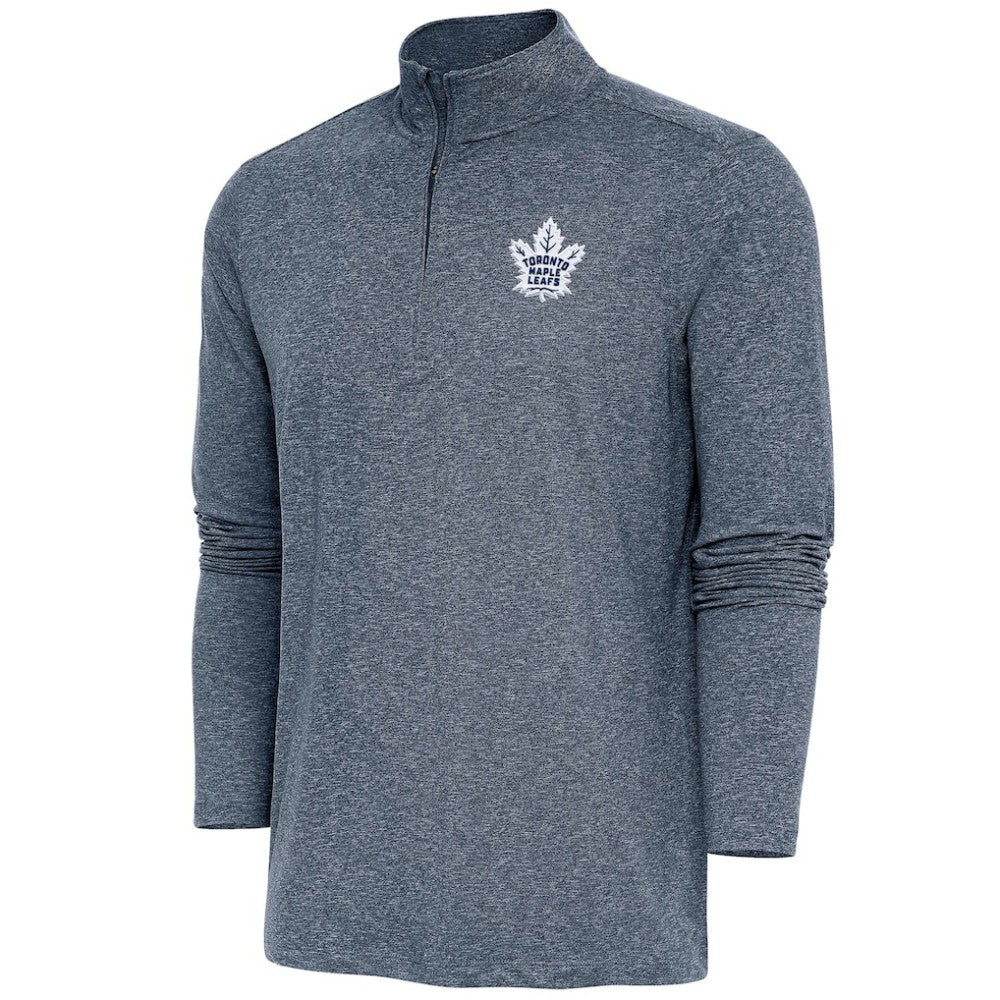 Toronto Maple Leafs Antigua Hunk Quarter-Zip Pullover Top - Heather Navy - NHL 200640762