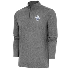 Toronto Maple Leafs Antigua Hunk Quarter-Zip Pullover Top - Heather Black - NHL 200640765