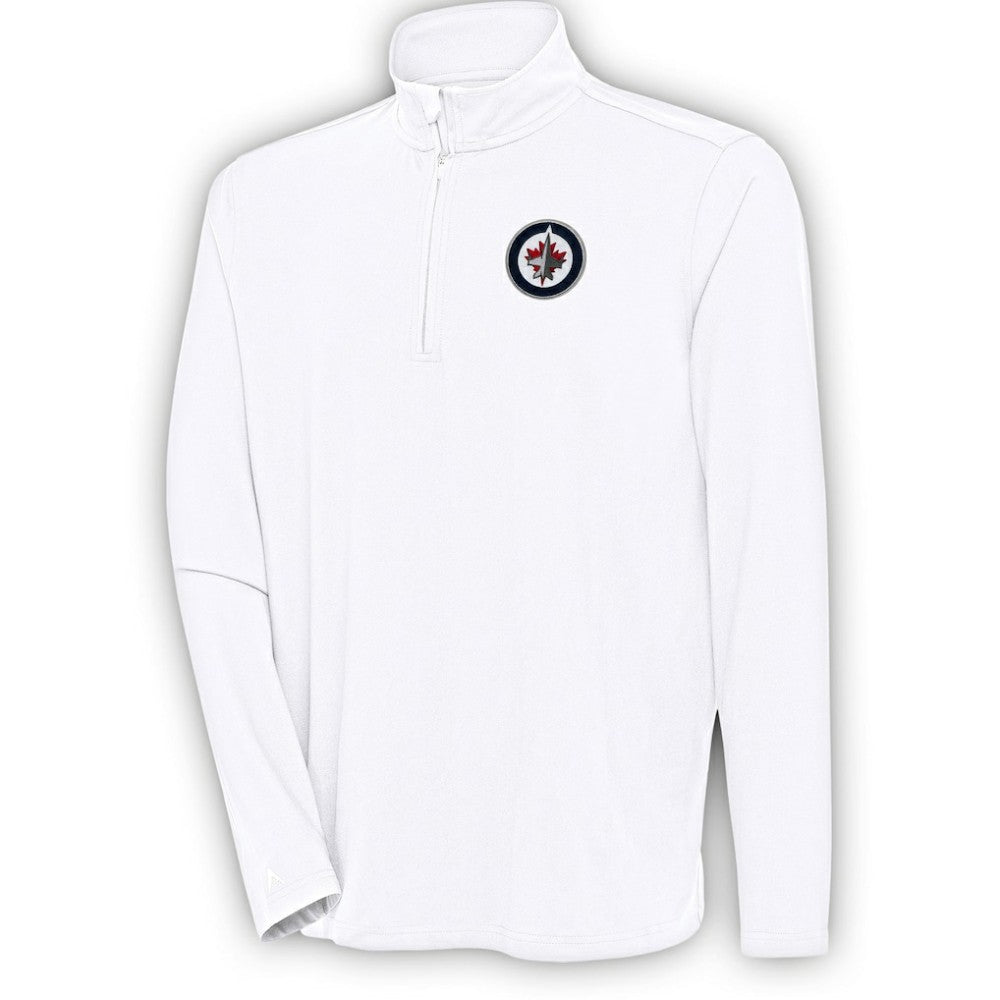 Winnipeg Jets Antigua Hunk Quarter-Zip Pullover Top - White - NHL 200640780