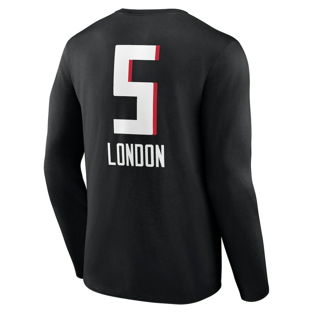 Drake London Atlanta Falcons Team Wordmark Player Name & Number Long Sleeve T-Shirt Black