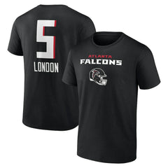 Drake London Atlanta Falcons Team Wordmark Player Name & Number T-Shirt Black