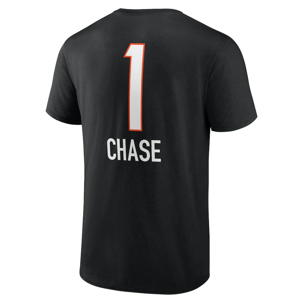 Ja'Marr Chase Cincinnati Bengals Team Wordmark Player Name & Number T-Shirt Black