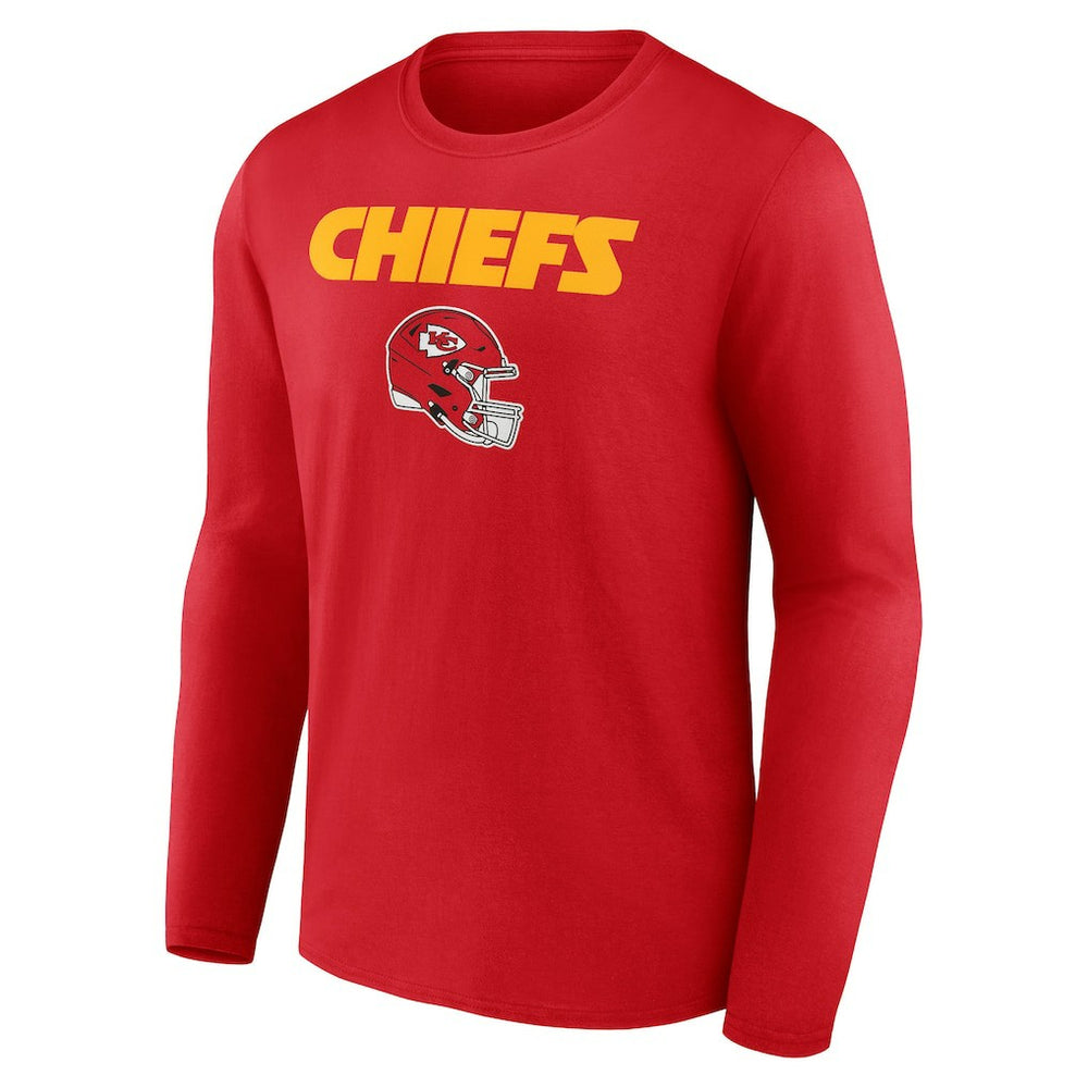 Travis Kelce Kansas City Chiefs Team Wordmark Player Name & Number Long Sleeve T-Shirt Red