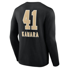 Alvin Kamara New Orleans Saints Team Wordmark Player Name & Number Long Sleeve T-Shirt Black