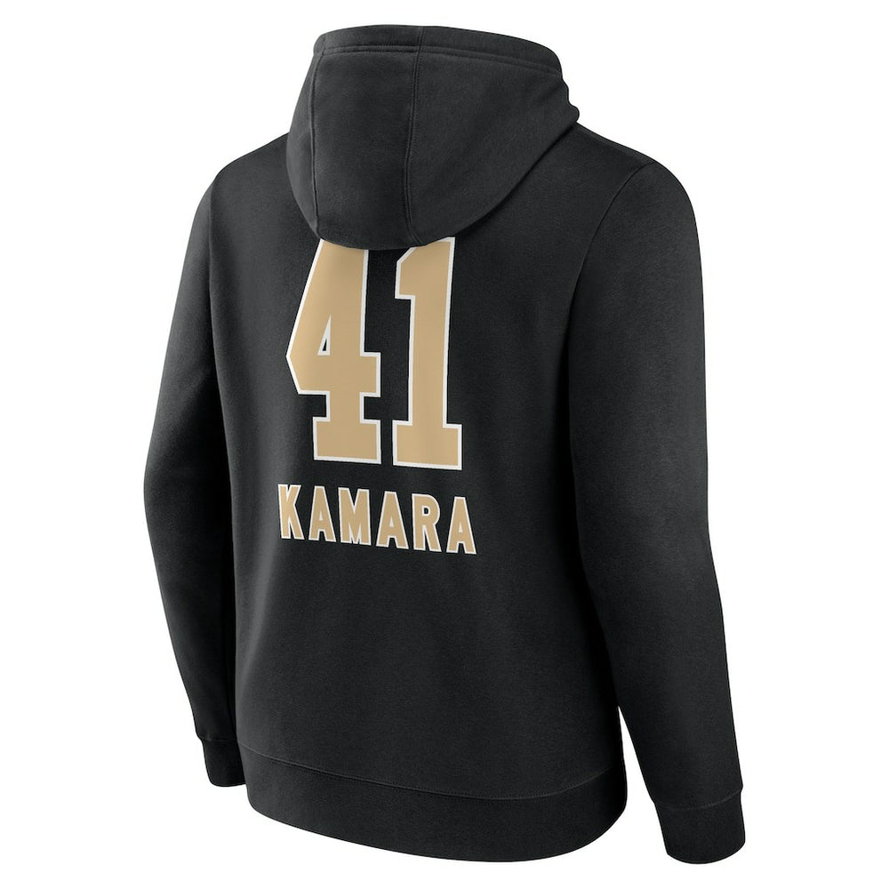 Alvin Kamara New Orleans Saints Team Wordmark Player Name & Number Pullover Hoodie Black