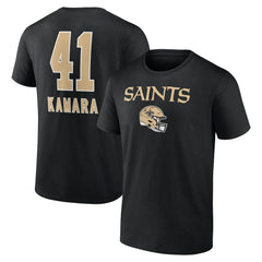 Alvin Kamara New Orleans Saints Team Wordmark Player Name & Number T-Shirt Black