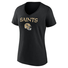 Alvin Kamara New Orleans Saints Women's Team Wordmark Player Name & Number V-Neck T-Shirt Black