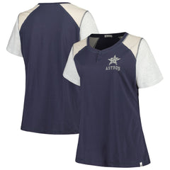 Houston Astros '47 Women's Plus Size Henley T-Shirt - Navy/Gray - 47 brand Sale