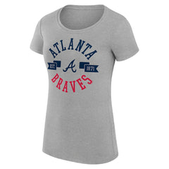 Atlanta Braves G-III 4Her by Carl Banks Women's Super-Slim Fit Lightweight City Graphic T-Shirt - Heather Gray - MLB Sale