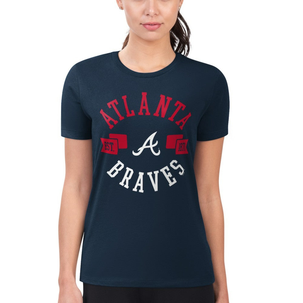 Atlanta Braves G-III 4Her by Carl Banks Women's Super-Slim Fit Lightweight City Graphic T-Shirt - Navy - MLB Online