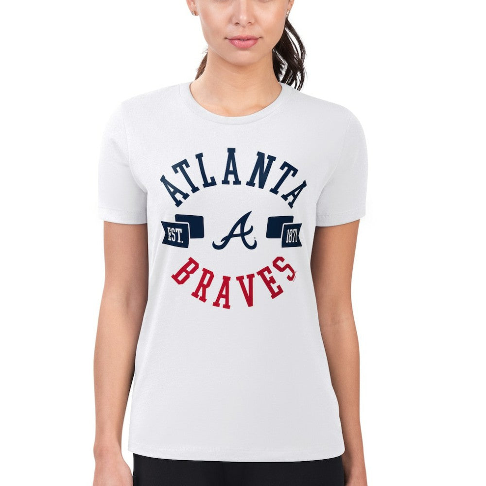 Atlanta Braves G-III 4Her by Carl Banks Women's Super-Slim Fit Lightweight City Graphic T-Shirt - White - MLB Online