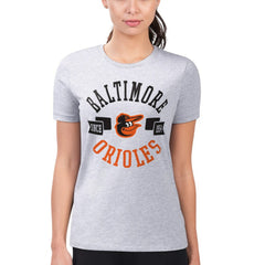 Baltimore Orioles G-III 4Her by Carl Banks Women's Super-Slim Fit Lightweight City Graphic T-Shirt - Heather Gray - MLB Lifestyle