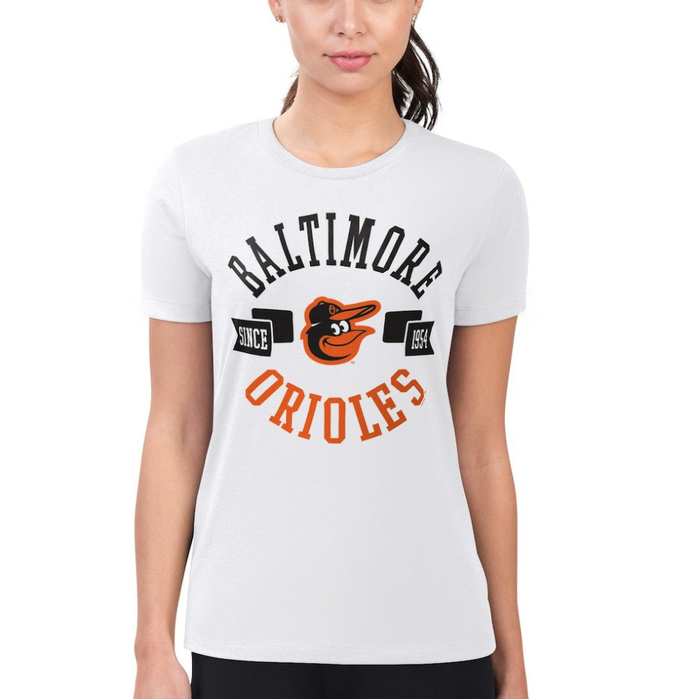 Baltimore Orioles G-III 4Her by Carl Banks Women's Super-Slim Fit Lightweight City Graphic T-Shirt - White - MLB Lifestyle