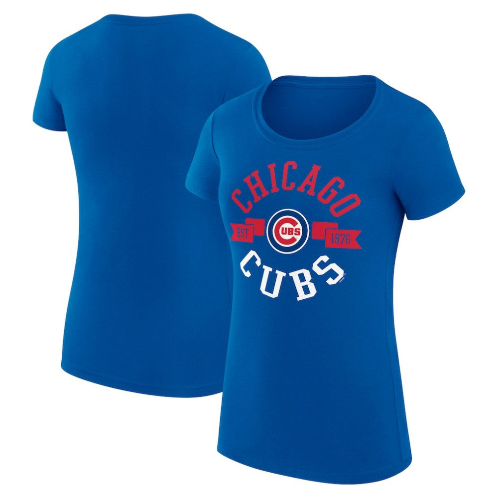 Chicago Cubs G-III 4Her by Carl Banks Women's Super-Slim Fit Lightweight City Graphic T-Shirt - Royal - MLB Online