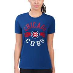 Chicago Cubs G-III 4Her by Carl Banks Women's Super-Slim Fit Lightweight City Graphic T-Shirt - Royal - MLB Online