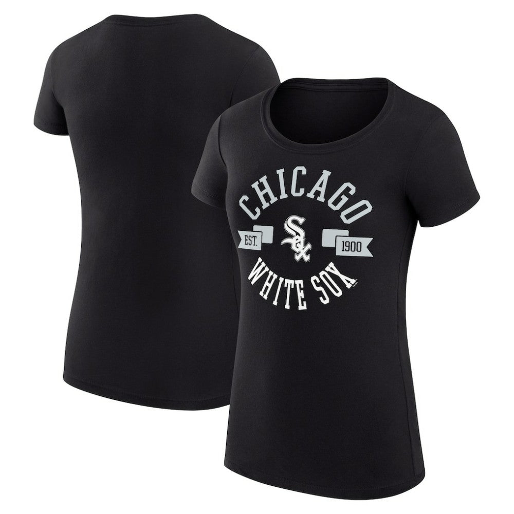 Chicago White Sox G-III 4Her by Carl Banks Women's Super-Slim Fit Lightweight City Graphic T-Shirt - Black - MLB on Sale