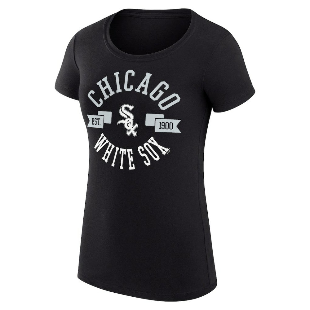 Chicago White Sox G-III 4Her by Carl Banks Women's Super-Slim Fit Lightweight City Graphic T-Shirt - Black - MLB on Sale