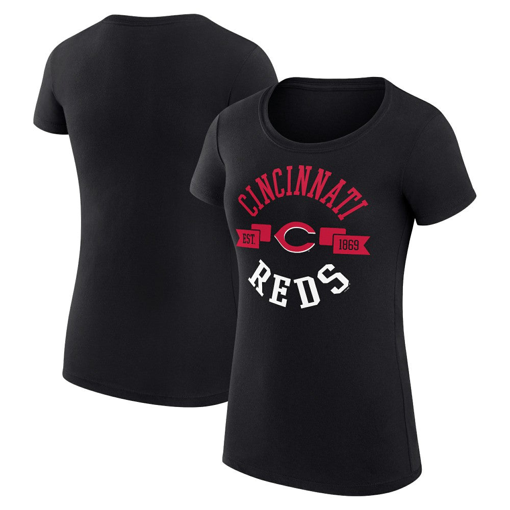 Cincinnati Reds G-III 4Her by Carl Banks Women's Super-Slim Fit Lightweight City Graphic T-Shirt - Black - MLB Sale