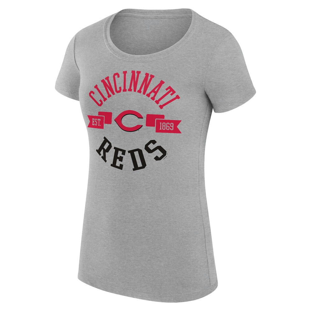 Cincinnati Reds G-III 4Her by Carl Banks Women's Super-Slim Fit Lightweight City Graphic T-Shirt - Heather Gray - MLB Online