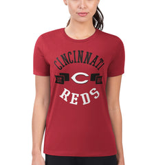 Cincinnati Reds G-III 4Her by Carl Banks Women's Super-Slim Fit Lightweight City Graphic T-Shirt - Red - MLB Lifestyle