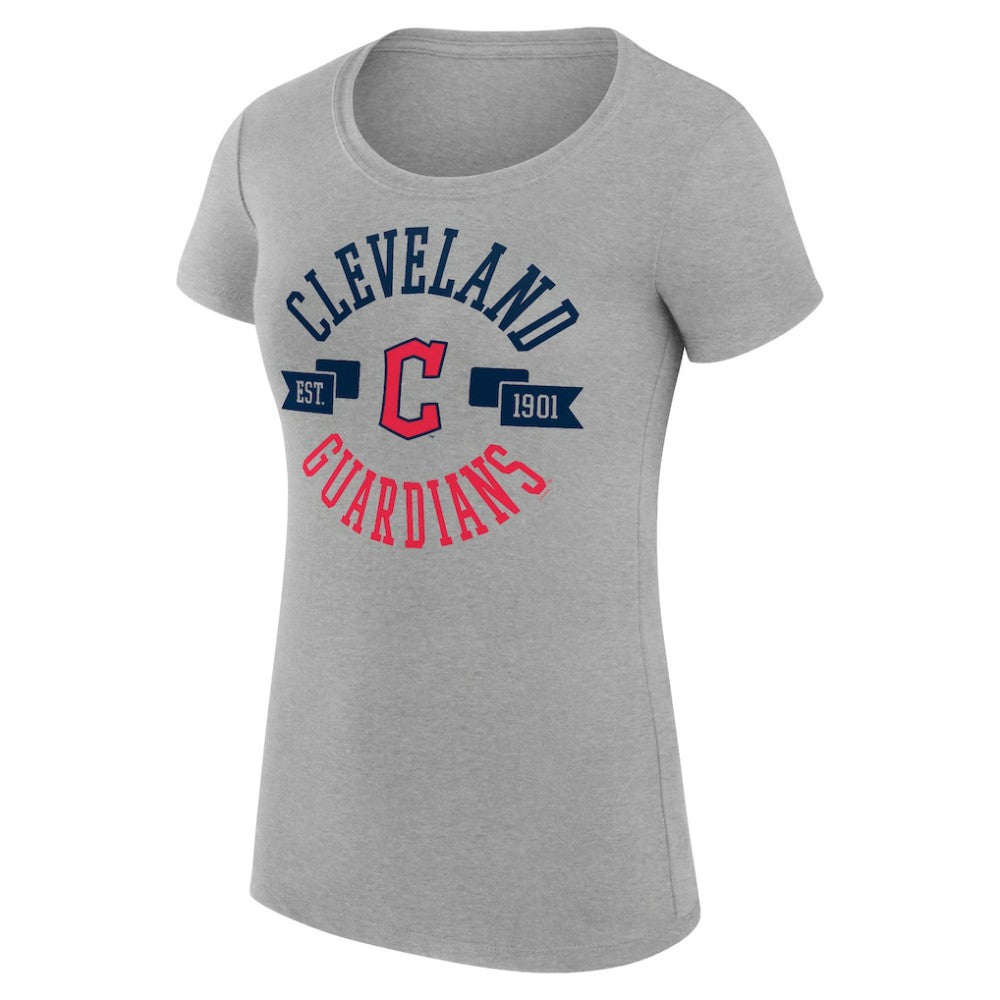 Cleveland Guardians G-III 4Her by Carl Banks Women's Super-Slim Fit Lightweight City Graphic T-Shirt - Heather Gray - MLB Sale