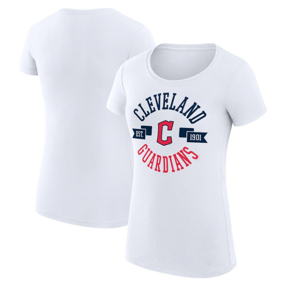 Cleveland Guardians G-III 4Her by Carl Banks Women's Super-Slim Fit Lightweight City Graphic T-Shirt - White - MLB Online