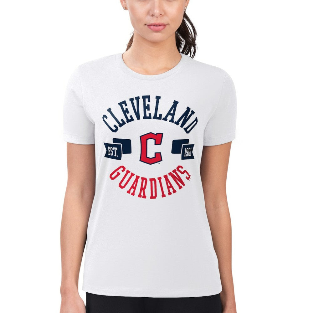 Cleveland Guardians G-III 4Her by Carl Banks Women's Super-Slim Fit Lightweight City Graphic T-Shirt - White - MLB Online