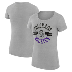 Colorado Rockies G-III 4Her by Carl Banks Women's Super-Slim Fit Lightweight City Graphic T-Shirt - Heather Gray - MLB Sale