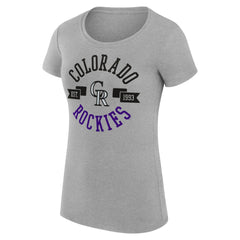 Colorado Rockies G-III 4Her by Carl Banks Women's Super-Slim Fit Lightweight City Graphic T-Shirt - Heather Gray - MLB Sale