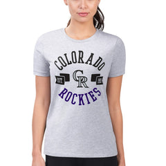 Colorado Rockies G-III 4Her by Carl Banks Women's Super-Slim Fit Lightweight City Graphic T-Shirt - Heather Gray - MLB Sale