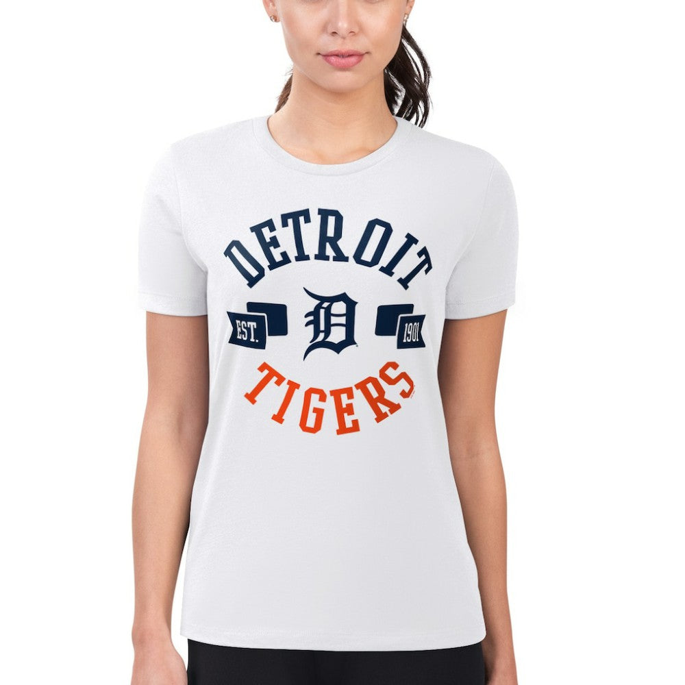 Detroit Tigers G-III 4Her by Carl Banks Women's Super-Slim Fit Lightweight City Graphic T-Shirt - White - MLB Online