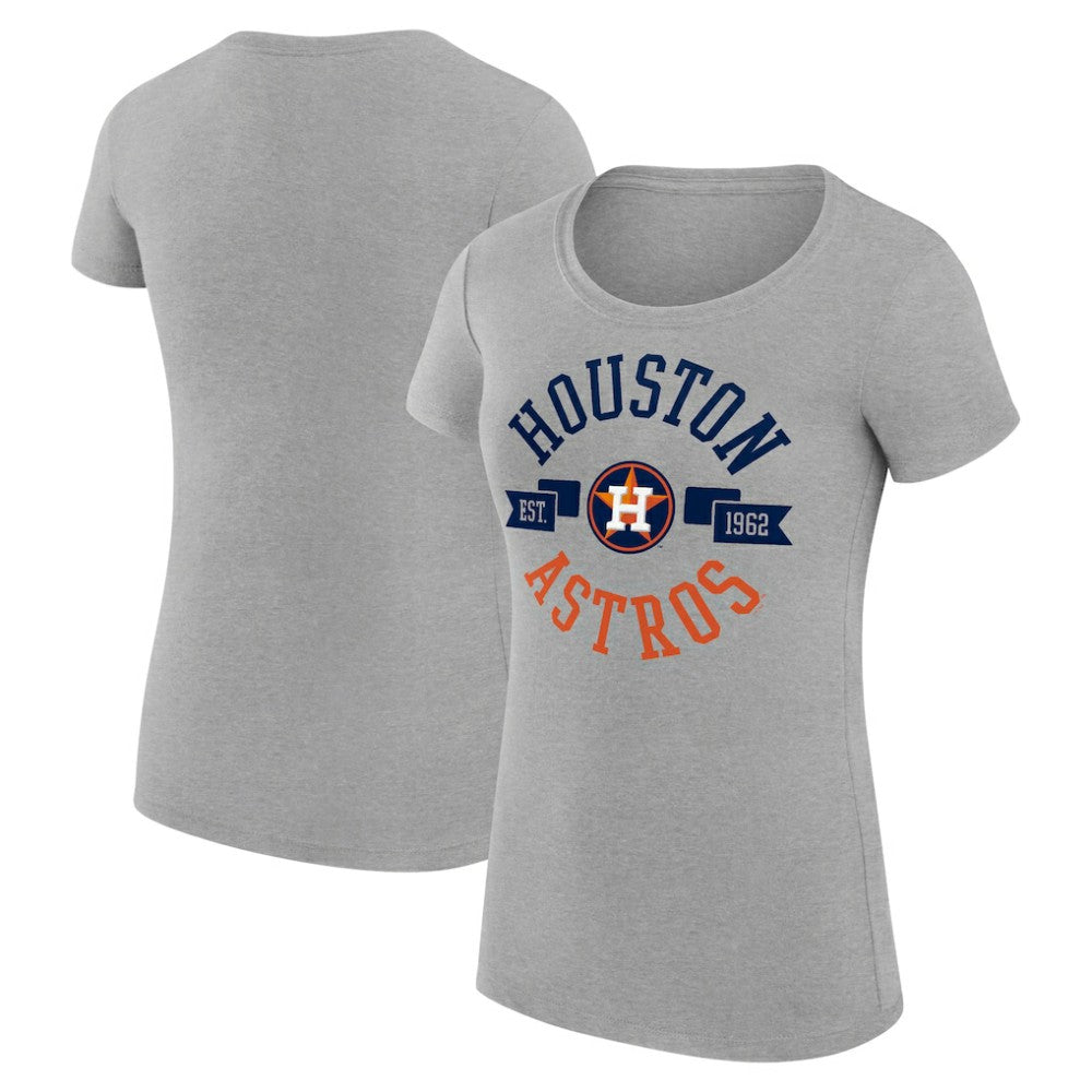 Houston Astros G-III 4Her by Carl Banks Women's Super-Slim Fit Lightweight City Graphic T-Shirt - Heather Gray - MLB Lifestyle