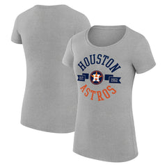 Houston Astros G-III 4Her by Carl Banks Women's Super-Slim Fit Lightweight City Graphic T-Shirt - Heather Gray - MLB Lifestyle