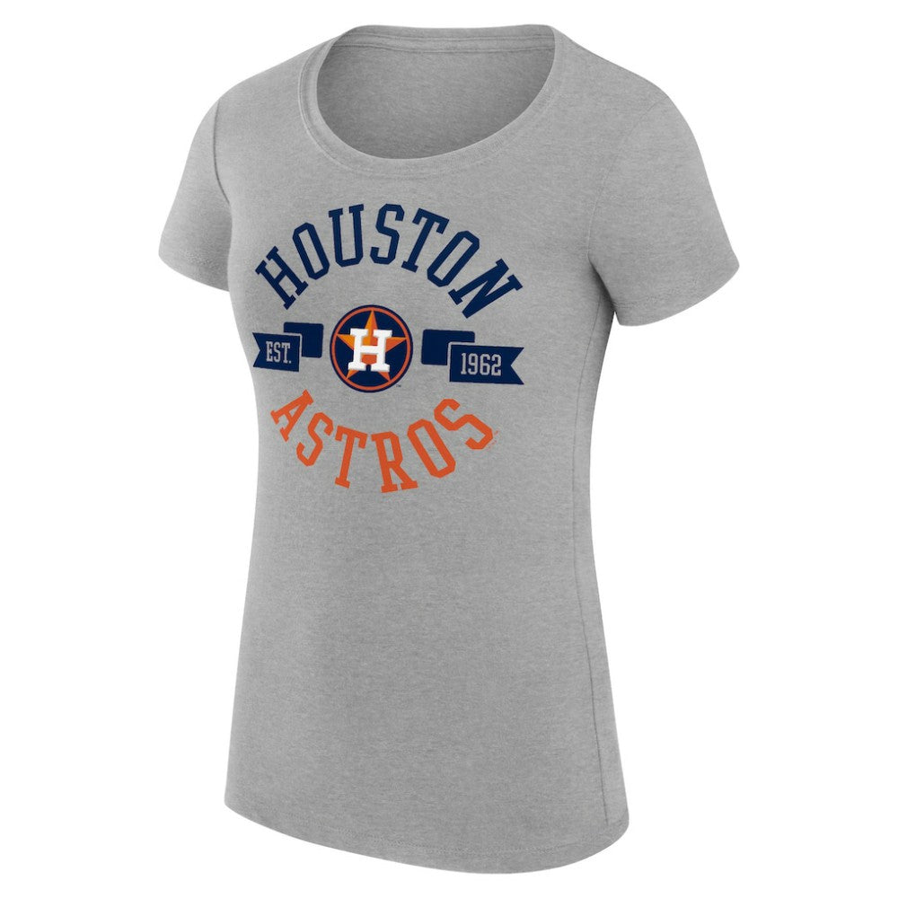 Houston Astros G-III 4Her by Carl Banks Women's Super-Slim Fit Lightweight City Graphic T-Shirt - Heather Gray - MLB Lifestyle