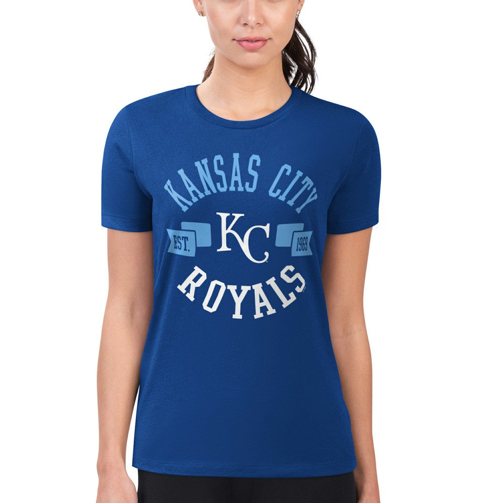 Kansas City Royals G-III 4Her by Carl Banks Women's Super-Slim Fit Lightweight City Graphic T-Shirt - Royal - MLB Online