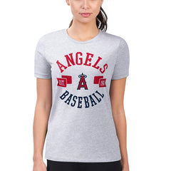 Los Angeles Angels G-III 4Her by Carl Banks Women's Super-Slim Fit Lightweight City Graphic T-Shirt - Heather Gray - MLB on Sale