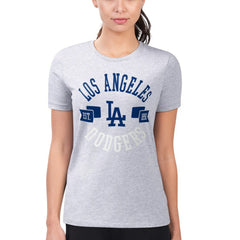 Los Angeles Dodgers G-III 4Her by Carl Banks Women's Super-Slim Fit Lightweight City Graphic T-Shirt - Heather Gray - MLB Online