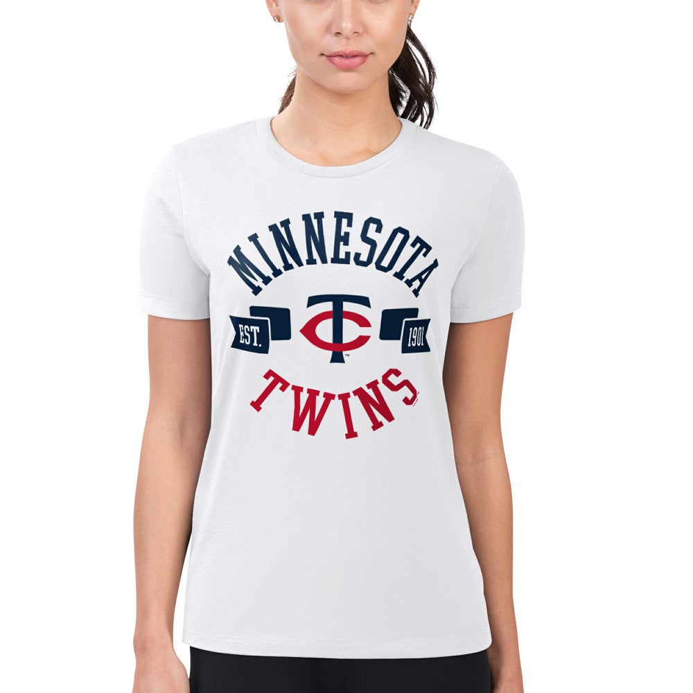 Minnesota Twins G-III 4Her by Carl Banks Women's Super-Slim Fit Lightweight City Graphic T-Shirt - White - MLB Online
