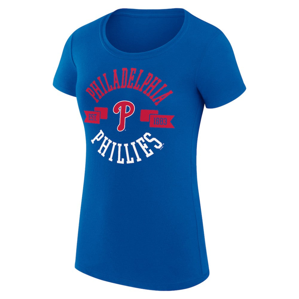 Philadelphia Phillies G-III 4Her by Carl Banks Women's Super-Slim Fit Lightweight City Graphic T-Shirt - Royal - MLB Discount