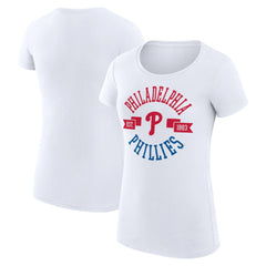 Philadelphia Phillies G-III 4Her by Carl Banks Women's Super-Slim Fit Lightweight City Graphic T-Shirt - White - MLB on Sale