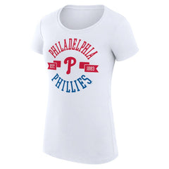 Philadelphia Phillies G-III 4Her by Carl Banks Women's Super-Slim Fit Lightweight City Graphic T-Shirt - White - MLB on Sale