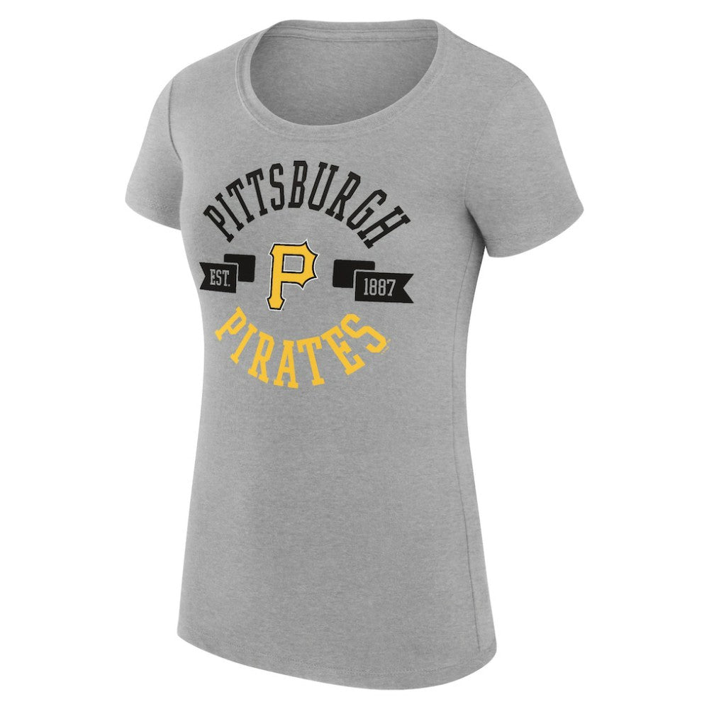 Pittsburgh Pirates G-III 4Her by Carl Banks Women's Super-Slim Fit Lightweight City Graphic T-Shirt - Heather Gray - MLB on Sale