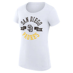 San Diego Padres G-III 4Her by Carl Banks Women's Super-Slim Fit Lightweight City Graphic T-Shirt - White - MLB on Sale