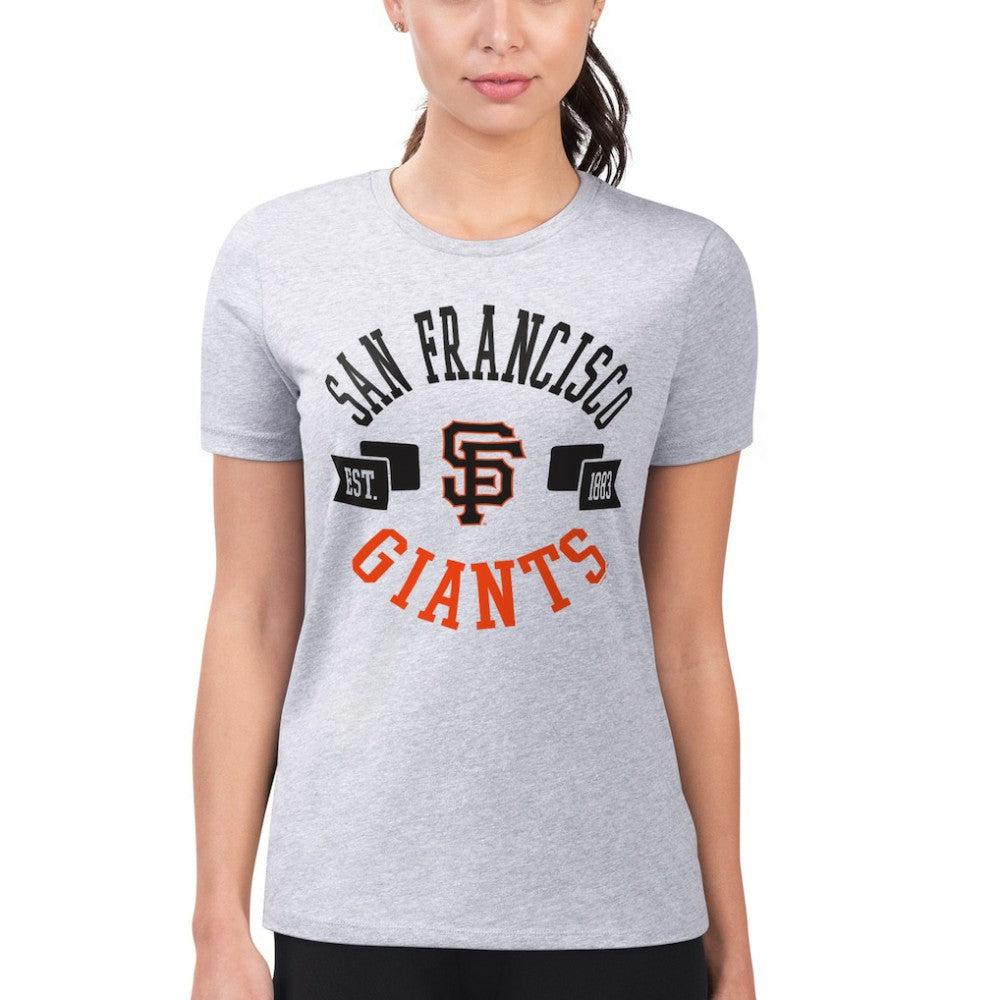 San Francisco Giants G-III 4Her by Carl Banks Women's Super-Slim Fit Lightweight City Graphic T-Shirt - Heather Gray - MLB Lifestyle